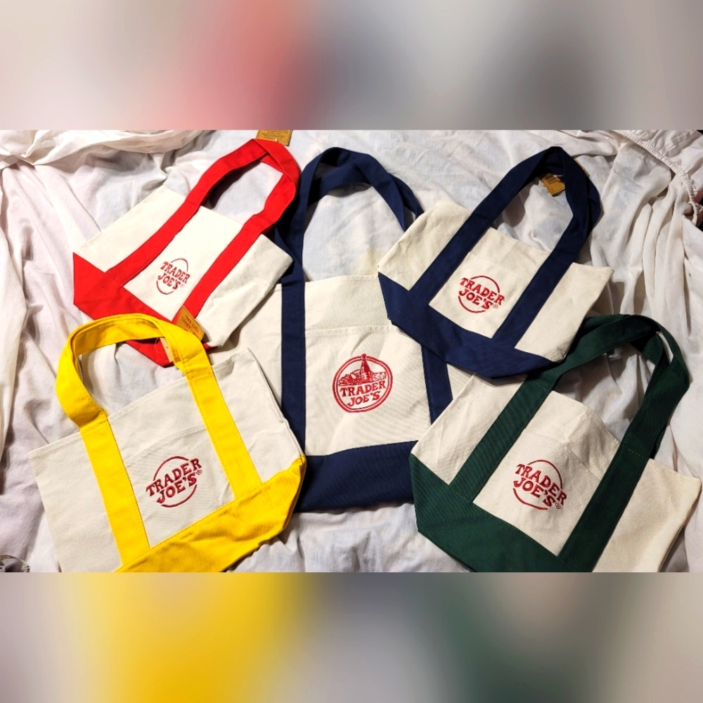 Trader Joe's Canvas Tote Bags Set